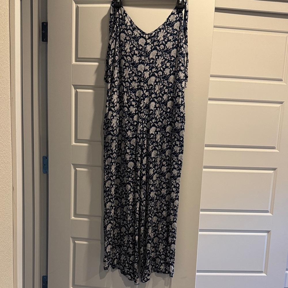 Floral Shoulder Tie Wide Leg Jumper
